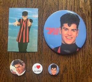 VTG 1990 New Kids on the Block NKOTB Jordan Knight Memorabilia LOT BUTTONS 5pc